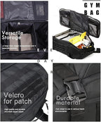 Miramrax Travel Duffle Bag Backpack for Men - Large Tactical Bags Weekender Gym Bag for Overnight Traveling Military Workout Deployment Sports (Black, 45L)
