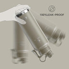 IDEUS Insulated Stainless Steel Water Bottle with 2 Leak-Proof Lids, Thermal Water Flask for Hiking Biking, 40oz, Celadon