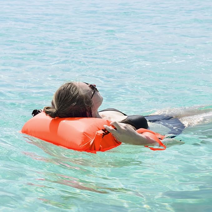 Naturehike 18L High Visible Safety Swim Buoy - Ultralight Bubble Tow Float and Dry Bag for Open Water Swimming Kayaking Snorkeling Diving Trailing with Adjustable Waist Belt