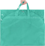 KEEGH CLear Garment Bags for Dance Costumes 40 inch Dance Garment Bags for Dancers Hanging Clothes for Closet Storage, with 4 Zipper Pockets for Dance Competitions, Ballet, Theatre, 2 Pack, Green