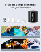 FLEXTAILGEAR Air Pump for Inflatables with Camping Lantern, Tiny Pump 2X, 4kPa Portable Air Pump Rechargeable Air Mattress Pump with Magnetic Design, for Sleeping Pads Pool Floats Swimming Rings
