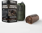 TITANSurvival Emergency Sleeping Bags for Survival 36” x 78” - 90% Heat Retention, 41% Thicker & Waterproof - Durable Survival Sleeping Bag for Cold Weather Camping - Thermal Sleeping Bag Outdoor Use