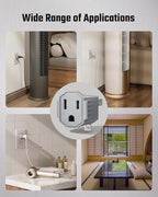 2 Prong to 3 Prong Outlet Adapter, ETL Listed 3-2 Prong Adapter, Fire-Retardant (392℉) PBT Material, Heavy Duty Wall Plug Adapter for Old Homes, Travel to Japan, Gray (Light Gray (4-Pack))