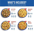 Mountain House Essential Meal Assortment Bucket | Freeze Dried Backpacking & Camping Food | 22 Servings | Gluten-Free