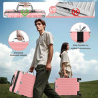 Krute Carry On Luggage 20 inch Aluminum Frame Suitcase with Spinner Wheels No Zipper Hardshell PC+ABS Luggages TSA Lock Zipperless Suitcases