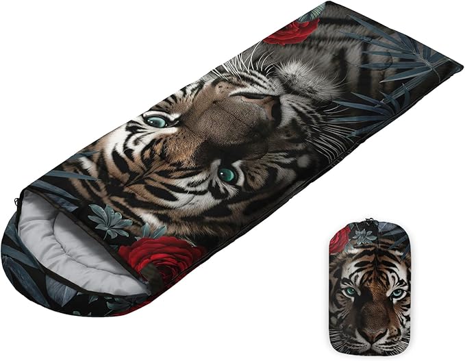 Sleeping Bags for Adults Youth Kids,3D Printing Camping Sleeping Bag for Girls Boys Lightweight Waterproof Cold/Warm Weather Sleeping Bag for 3 Seasons