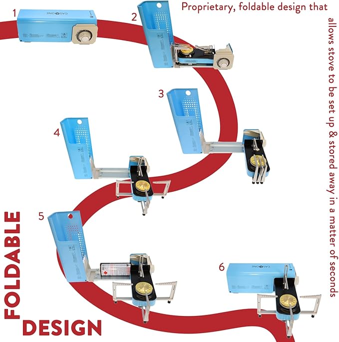Gas One GS-8300 - Camp Stove Compact Butane Stove with Carrying Case - Foldable Portable Stove