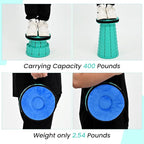 2 Pack Upgraded Collapsible Stool Folding Stool with Cushion,Retractable Folding Stool Max Load Capacity 400lbs, Portable Telescoping Stools for Camping Hiking Outdoor BBQ -Mint Green