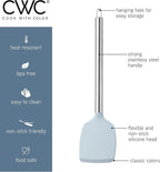 COOK WITH COLOR Silicone Cooking Utensils, Kitchen Utensil Set, Easy to Clean Silicone Kitchen Utensils, Cooking Utensils for Nonstick Cookware, Kitchen Gadgets Set, 38 Piece, Blue and White