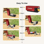 CAMPLUX FoldGo Camping Stove, 7500 BTU Portable Butane Gas Stove, Foldable Cassette Stove with Carry Bag & Adjustable Burner, CSA Certified Collapsible Butane Stove for Outdoor Cooking, Red