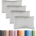 Pillowcases - Ultra Soft Hotel Quality Pillowcase Covers - Comfy, Cozy & Wrinkle Free - Shrinkage and Fade Resistant - Machine Washable Pillow Protectors - (Queen, French Grey, 4 Piece Set)