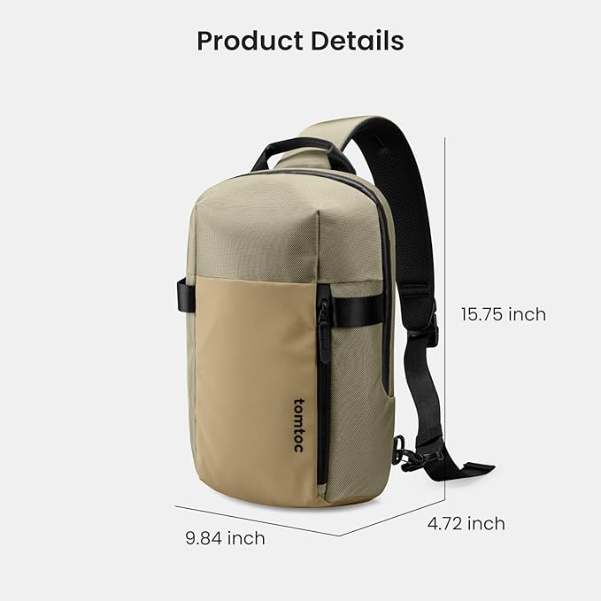 tomtoc 7L Sling Backpack Crossbody Bag for Men Women, EDC Daypack Chest Shoulder bag for 14-inch MacBook Pro M5, 13" MacBook Air/Pro, 13'' iPad Pro M5/iPad Air M3, Organized, Daily Use, Work, Travel-S