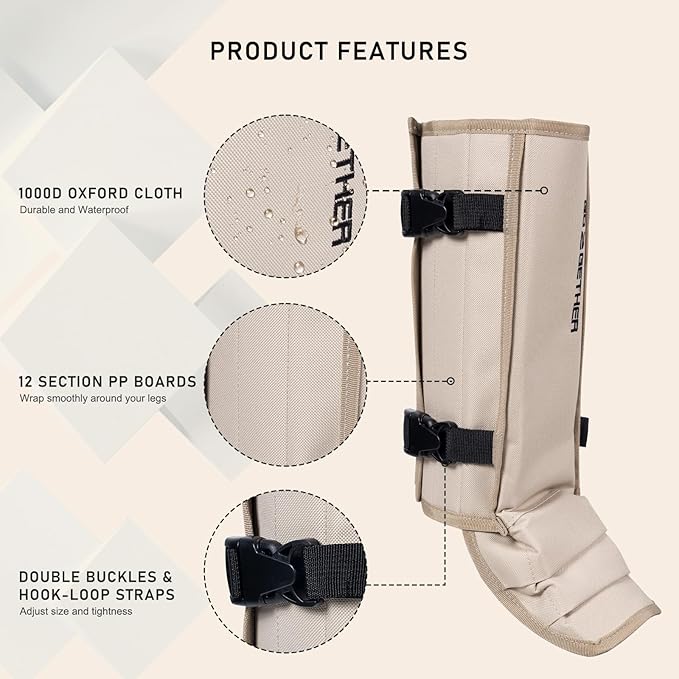 Snake Gaiter, Gaiters for Hunting, Waterproof Snake Chap for Men and Women,Shoe Boot Leg Gaiter with Adjustable Size