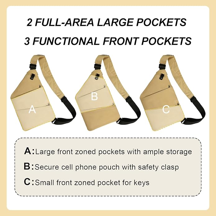 Anti Theft Crossbody Travel Bags for Women Men Cross Body Slim Sling Handbags with S Hook Antitheft
