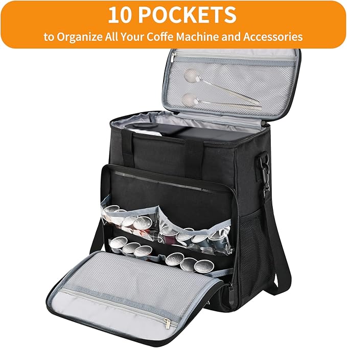 LEFOR·Z Travel Coffee Maker Carrying Bag Compatible with Keurig K-Mini or K-Mini Plus, Single Serve Coffee Maker Portable Storage Bag with Shoulder Strap(Patented Design)