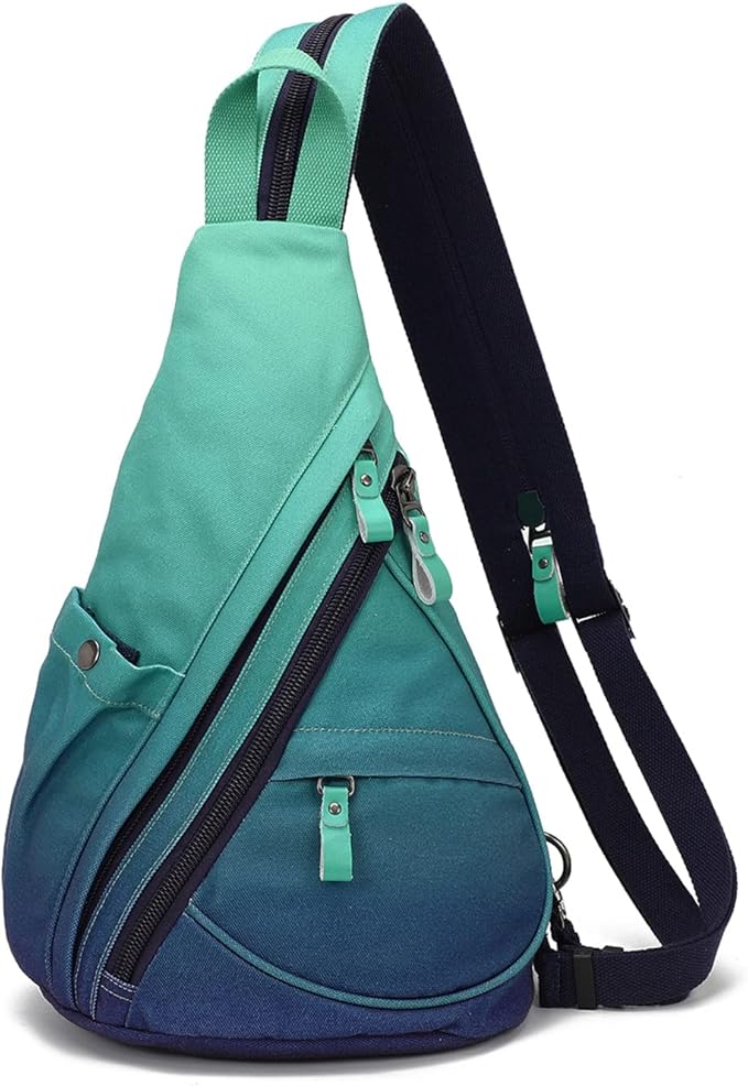 KL928 Canvas Sling Bag - Small Crossbody Backpack Shoulder Casual Daypack Rucksack for Men Women(Large Version)