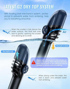 Greatever G2 Full Face Snorkel Mask with Latest Dry Top System,Foldable 180 Degree Panoramic View Snorkeling Mask with Camera Mount,Safe Breathing,Anti-Leak&Anti-Fog