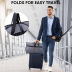 BALEINE 2PK Heavy Duty Garment Bag with Shoe Storage Travel Bag for Dresses, Suit, Coats Travel Essential (43", Grey)