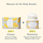 Beekman 1802 Honey & Orange Blossom 3-Piece Body Care Set – Goat Milk Skincare Gift Set with Bar Soap, Whipped Body Cream & Hydrating Hand Cream – Travel Size Body Care Kit