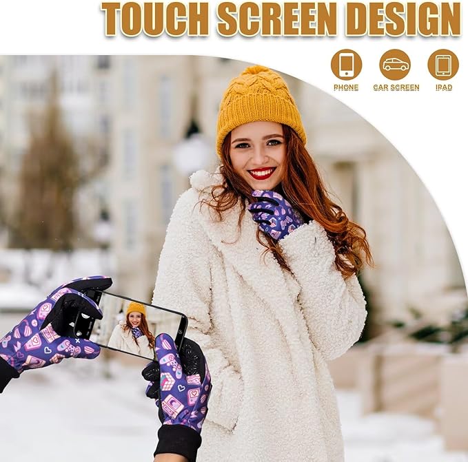 Pixel Panda Running Gloves for Men, Winter Warm Bike Glove for Smart Phone Texting with Non-Slip Silicone Gel - Thermal Windproof and Waterproof for Running, Cycling, Driving