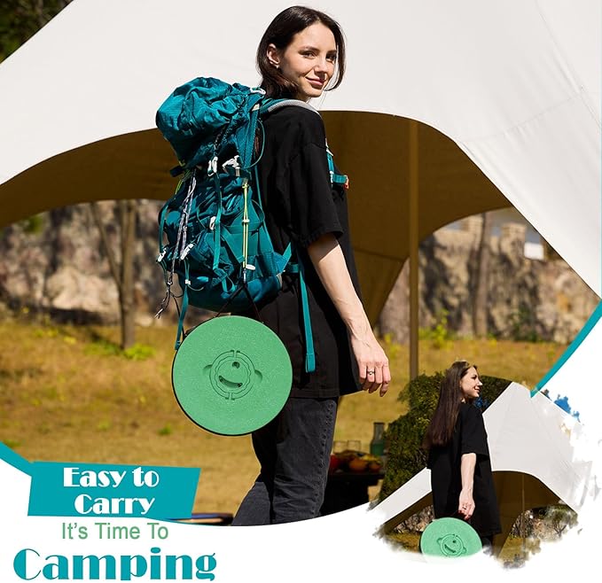 19.7” Heavy Duty Collapsible Stool with Cushion - Portable, Foldable Camping Stool for Adults, Max Capacity 1000lbs