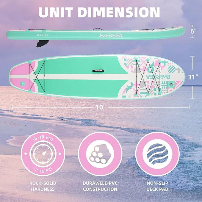 Inflatable Stand-Up Paddle Boards – Available 32"/33"/34" Widths Inflatable Paddle Board with SUP Accessories, Camera Mount, Basic All-Around SUP Board for All Skill Levels, Up to 450lbs