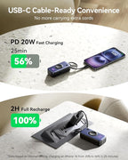 INIU Portable Charger, Pocket Size 5000mAh 20W PD Fast Charging Power Bank, with Built-in USB C Cable and Watch Charger, Keychain Battery Pack, Travel Charger for iPhone 17 16 15, Apple Watch, etc.