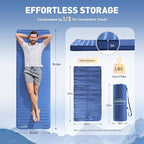 Elegear Air & Foam Camping Sleeping Pad, HexaFoam Camping Mattress Pad with Built-in Foot Pump Memory Foam Camp Pad 4-Season Camp Sleeping Mat for Travel/Car/Tent, Blue