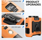 AMACOOL Portable Waist Fan Clip On, MAX 40H Work Time, 10000mAh Rechargeable Wearable Shirt Fan with Light, 16000RPM Powerful 5 Speed Belt Fans Personal Cooling Fans for Outdoor Jobsite Camping Travel