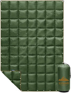 zzlamb Camping Blanket, Outdoor Lightweight Travel Blanket Puffy Portable Down Alternative, Windproof Warm Cloak with Snaps, Cozy Quilt Backpacking Picnic RV Plane Car Hammock Beach Climbing