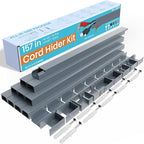 Grey Cable Cover Cord Hider - 157in Wire Hider on Wall Mounted, Grey Cord Cover Kit for Wall Mounted TV, Hide Wires Along Wall, Decorative Cable Raceway, Electrical Cable Concealer, Gray Cable Channel