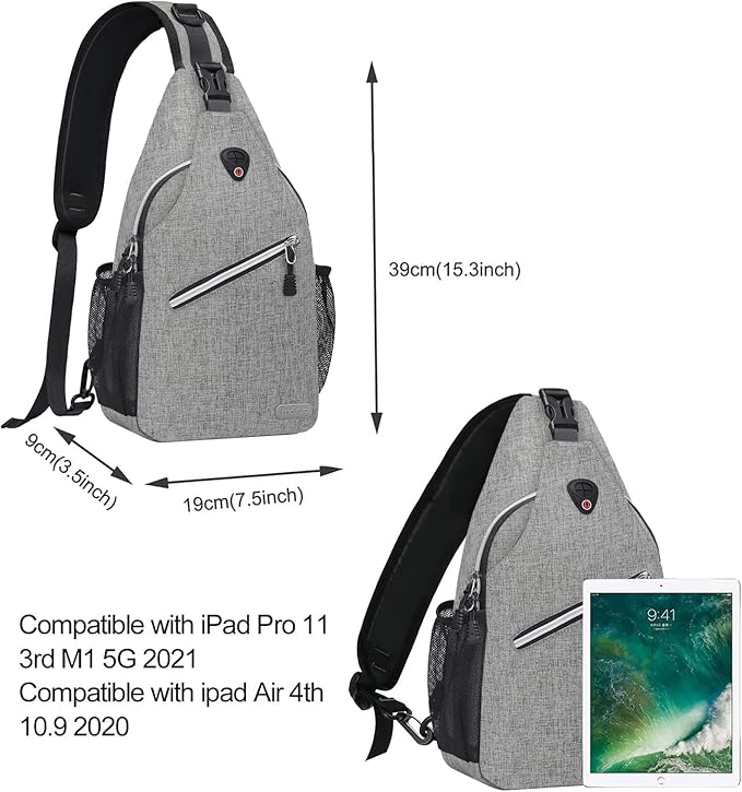 MOSISO Sling Backpack, Multipurpose Crossbody Shoulder Bag Travel Hiking Daypack