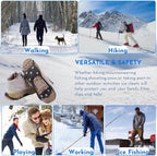 EROCK 2PCS Ice Cleats Snow Traction for Shoes and Boots, Ice Grips Traction Rubber Crampons, 8 Studs Non-Slip Overshoe Spikes Crampons Slip-on Stretch Footwear Winter Hiking Climbing Ice Fishing