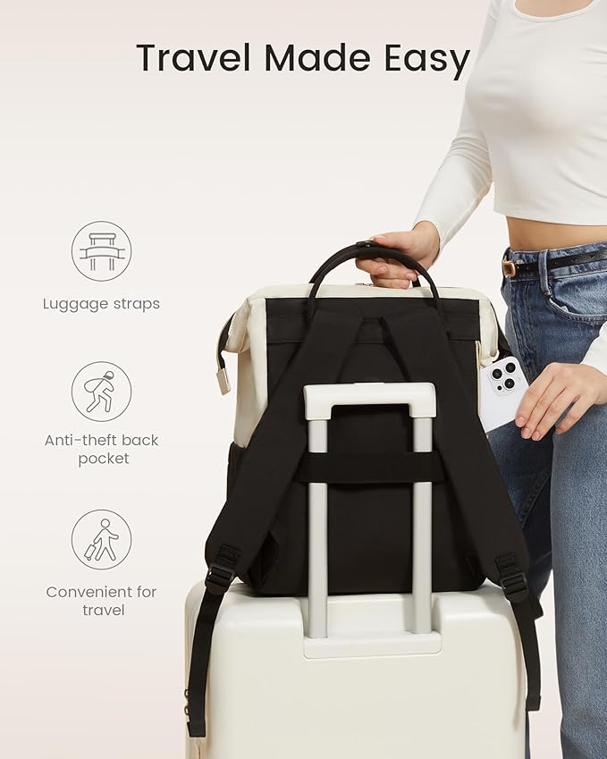 LOVEVOOK Laptop Backpack for Women, 15.6 Inch Work Business Backpacks Purse With Large Capacity, Waterproof Nurse Bag College Backpack, Waterproof Casual Daypack for Travel
