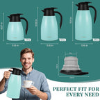 68 Oz Thermal Coffee Carafe, Stainless Steel Insulated Vacuum coffee crafts to keep coffee hot, 2 Liter Tea Water Coffee and Beverage Dispenser (Blue)