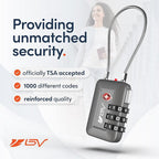 TSA Accepted Luggage Travel Lock, Set-Your-Own Combination Lock for School Gym Locker, Luggage Suitcase Baggage Locks, Filing Cabinets, Toolbox, Case (Slate Gray, 1 Pack)