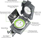 Proster IP65 Compass Hiking Survival - Lensatic Sighting Compass for Camping Navigation, Compass with Clinometer & Carry Bag for Camping Hunting Hiking Geology Activities