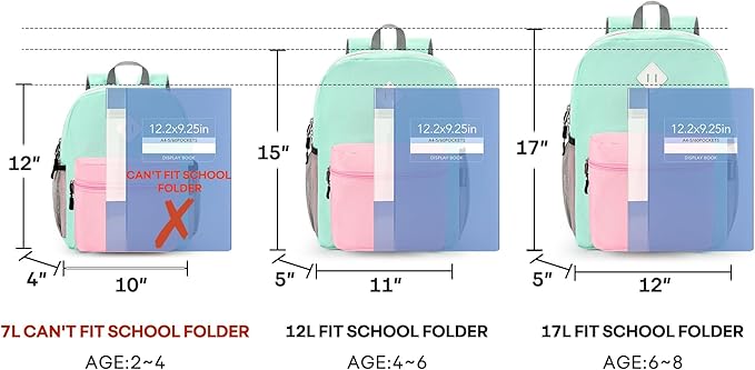 mibasies Kids Backpack for Girls 5-9: Large Girls Backpack for Elementary School
