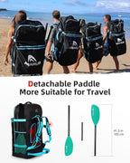 Abahub Adjustable Kayak Paddle 210-230 cm/ 230-250 cm Floating Kayaking Oars Boating Oars Canoeing Oars Black