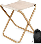 Camping Stool, Portable Folding Stool with Carry Bag, 12in Portable Folding Chair Collapsible Camp Stool Outdoor Footstool for Travel Walking Hiking Fishing Picnic Barbecue (Khaki)