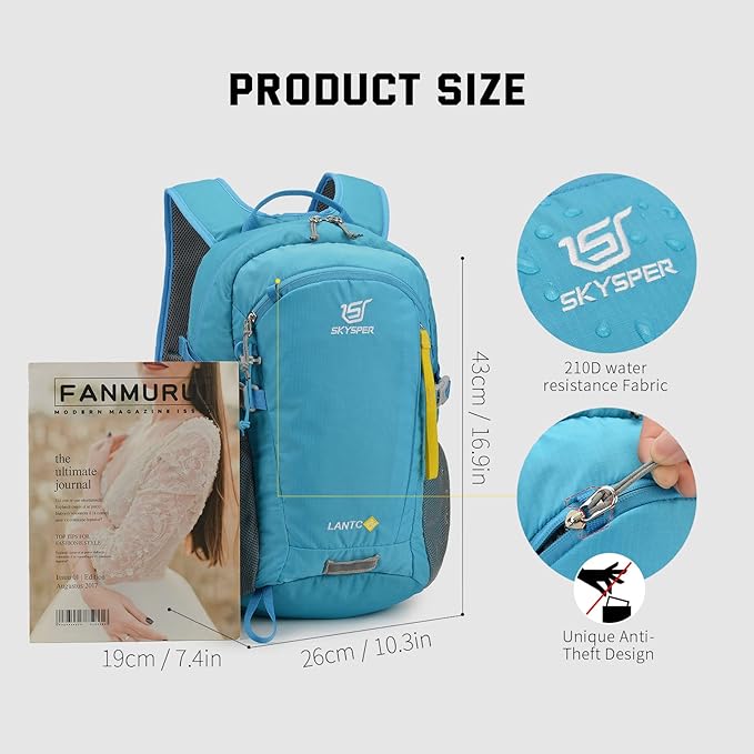 SKYSPER Small Hiking Backpack, 20L Lightweight Travel Backpacks Hiking Daypack for Women Men