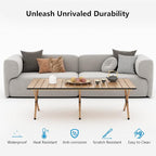 48Inch Folding Camping Table, Lightweight Roll-Up Table Aluminum Low Portable Picnic Table with Carrying Bag for Outdoor, Beach, Picnic, Backyards, BBQ and Party, Log Color