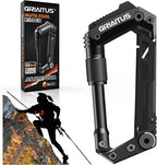 Carabiner Multitool 8-in-1 EDC Carabiners Pocket Knife, Serrated Knife, Rope Cutter, Screwdriver, Can Bottle Opener, Ruler, Survival Gear for Camping Climbing, Christmas Gifts for Men Women (Black)