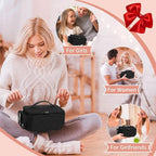 OCHEAL Makeup Bag,Travel Makeup Organizer Bag for Women with Zipper Pouch and Side Pocket, Multifunctional Compartments and Dividers,Toiletry Make up Case for Toiletries, Brushes & Beauty Tools-Black