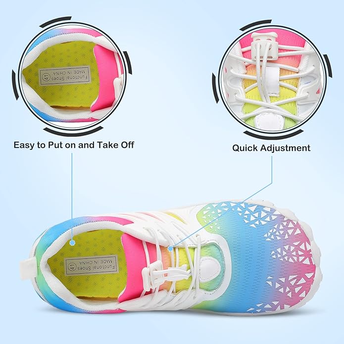 L-RUN Barefoot Water Shoes Women Mens Aqua Sock Athletic Hiking Water Sports Shoes for Swim Beach Pool Sand Diving Walking