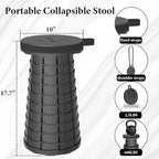 2025 Upgraded Portable Folding Stool, Collapsible Stools, 440lbs Max Weight, Lightweight But Sturdy, Telescoping Foldable Camping Stool for Outdoor Fishing Hiking Travel BBQ