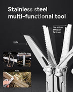MINI Multitool Pliers,14-In-1 Survival Gear For Outdoor, Home,And Auto Repair,Birthday Christmas Gifts For Men Boyfriend Dad Husband(Grey)