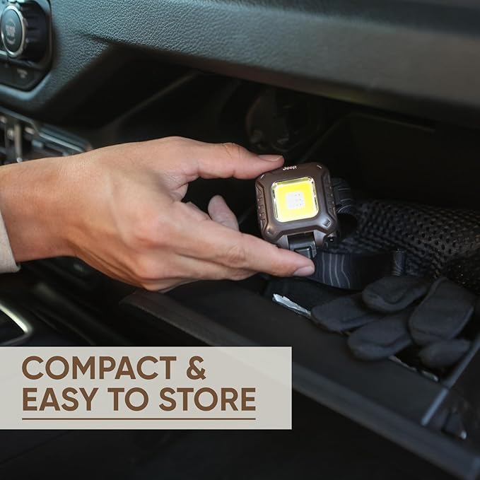 Energizer Jeep Multi-Purpose Hands-Free Rechargeable LED Light, 450 Lumens, Trail-Ready Clip-on Light, Headlamp, and Magnetic All in One