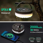 2-Pack Camping String Lights with Remote Control, 4 in 1 Outdoor Camping Lantern (32.8Ft) with Quick 30s Recovery, Waterproof, Type-C Fast Charging, Portable Camping Lights for Camping/Yard/Hiking