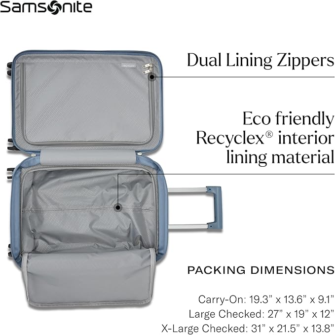 Samsonite UpLIFT Carry-On Hardside Luggage with Spinner Wheels - Airline-Approved, TSA Lock, Adjustable Handle System - Polycarbonate Hard Suitcase for Ultra Lightweight Travel - Elemental Blue